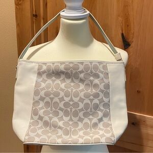 COACH White and Cream/Tan Women's Bag EXCELLENT condition, Canvas, Leather